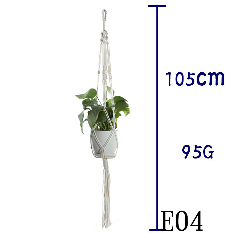US Local Flower Pot Net Bag Beige Cotton Rope Indoor Plant Hanger Hanging Basket Sling