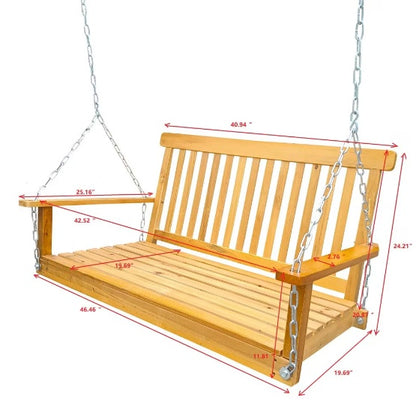 US Local Front Porch Swing With Handrails
