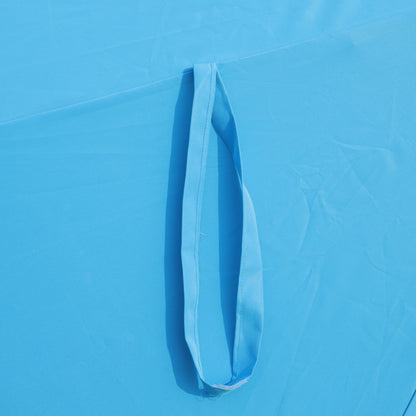 US Local 15x9ft Large Double-Sided Rectangular Outdoor Twin Patio Market Umbrella With Light And Base- Blue