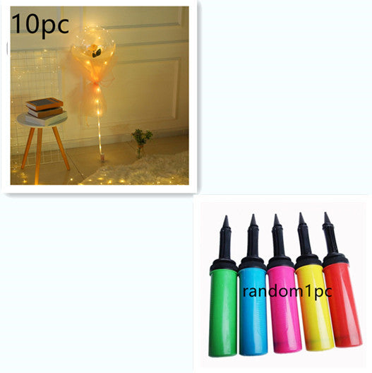 USA Local LED Luminous Balloon Rose Bouquet Transparent Bobo Ball Rose