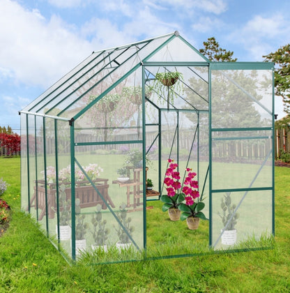 US Local 6X10FT Polycarbonate Greenhouse With Raised Base, Anchor, Heavy Duty Walk-in
