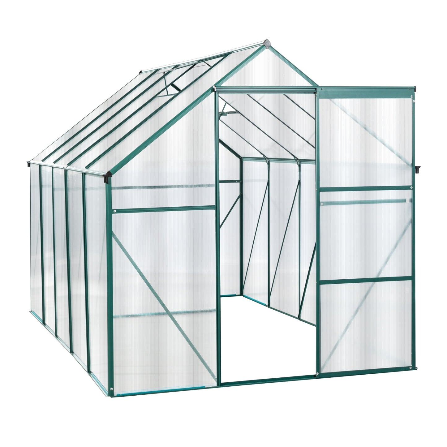 US Local 6X10FT Polycarbonate Greenhouse With Raised Base, Anchor, Heavy Duty Walk-in