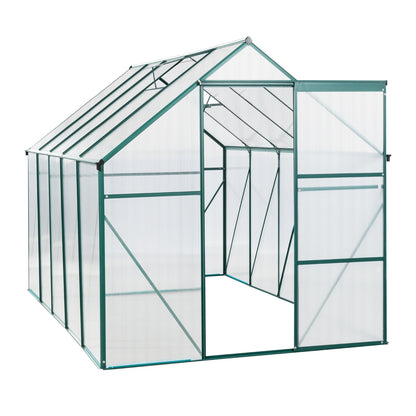 US Local 6X10FT Polycarbonate Greenhouse With Raised Base, Anchor, Heavy Duty Walk-in