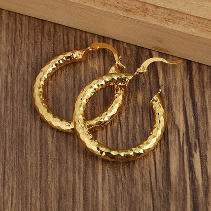 European And American Simple Retro Golden Women's Classic Earrings