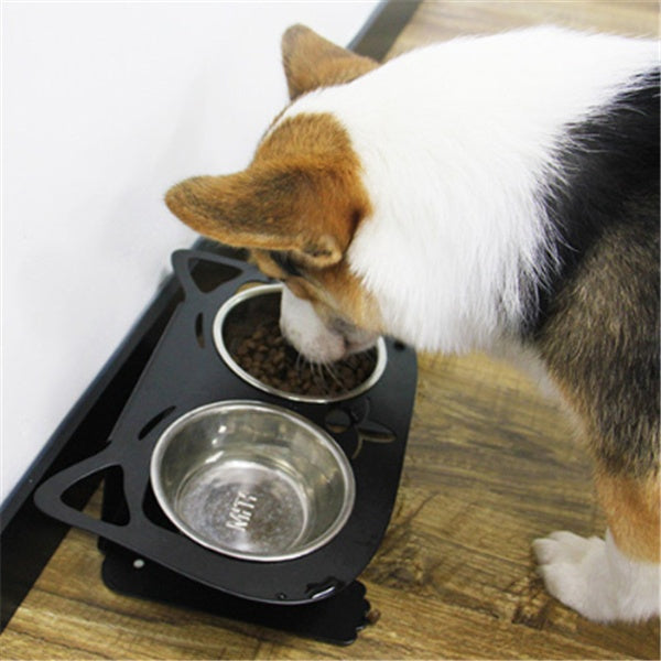 US Local Anti-falling Cat Dog Feeding Water Bowl