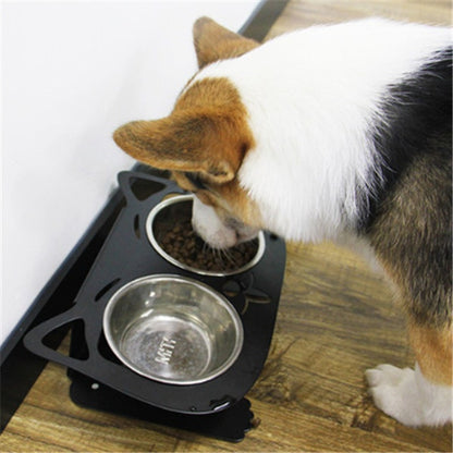 US Local Anti-falling Cat Dog Feeding Water Bowl