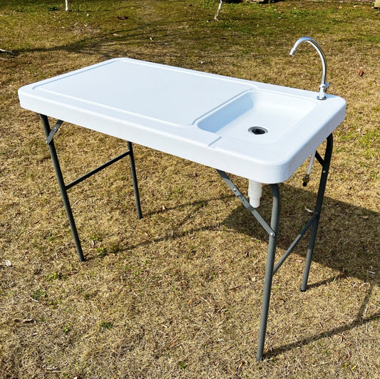 US Local Outdoor Fish And Game Cutting Cleaning Table W Sink And Faucet