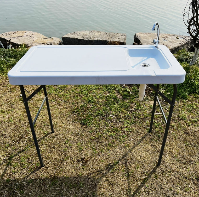 US Local Outdoor Fish And Game Cutting Cleaning Table W Sink And Faucet