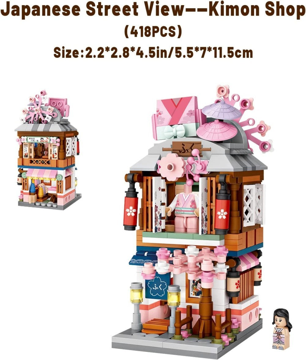 US Local Building Blocks Set Of 4, Kids Mini Building Blocks Kit, 1608 Pieces Japanese House Building Set Gift, Suitable For Kids Girls And Boys Aged 6-12, No Shipping On Weekends