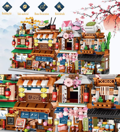 US Local Building Blocks Set Of 4, Kids Mini Building Blocks Kit, 1608 Pieces Japanese House Building Set Gift, Suitable For Kids Girls And Boys Aged 6-12, No Shipping On Weekends