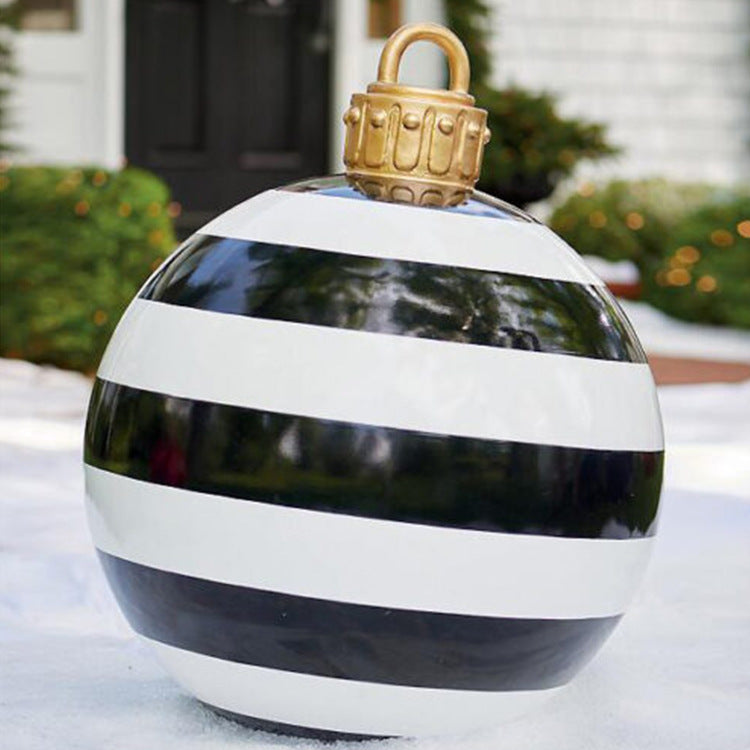 US Local Christmas Ornament Ball Outdoor Pvc 60CM Inflatable Decorated Ball PVC Giant Big Large Balls Xmas Tree Decorations Toy Ball