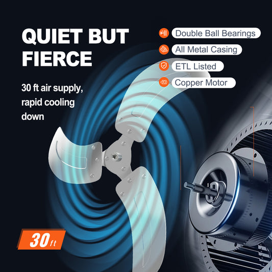 US Local VEVOR Wall Mount Fan, 18 Inch, 3-speed High Velocity Max. 4000 CFM Oscillating Industrial Wall Fan, Commercial Or Residential For Warehouse, Greenhouse, Workshop, Patio, Basement, Black, ETL Listed