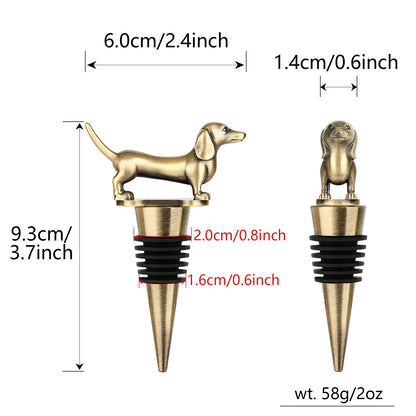 US Local A Dachshund-shaped Red Wine Stopper, A Household Wine Champagne Stopper, An Interesting Dachshund Dog Wine Stopper, Suitable For Men And Women's Birthday Gifts, Halloween, Christmas, Father's Day, Mot
