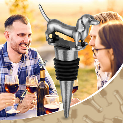 US Local A Dachshund-shaped Red Wine Stopper, A Household Wine Champagne Stopper, An Interesting Dachshund Dog Wine Stopper, Suitable For Men And Women's Birthday Gifts, Halloween, Christmas, Father's Day, Mot