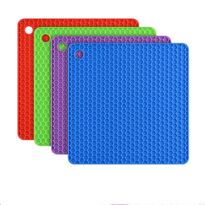 Square honeycomb cushion silicone placemat