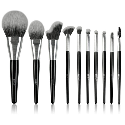 US Local Beili Christmas Gift Makeup Brush Set Of 10, Kabuki Brushes With Synthetic Hair For Foundation, Concealer, And Eyeshadow.