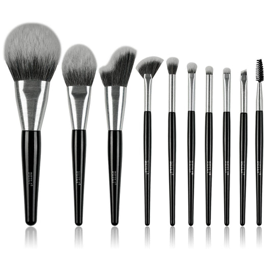 US Local Beili Christmas Gift Makeup Brush Set Of 10, Kabuki Brushes With Synthetic Hair For Foundation, Concealer, And Eyeshadow.