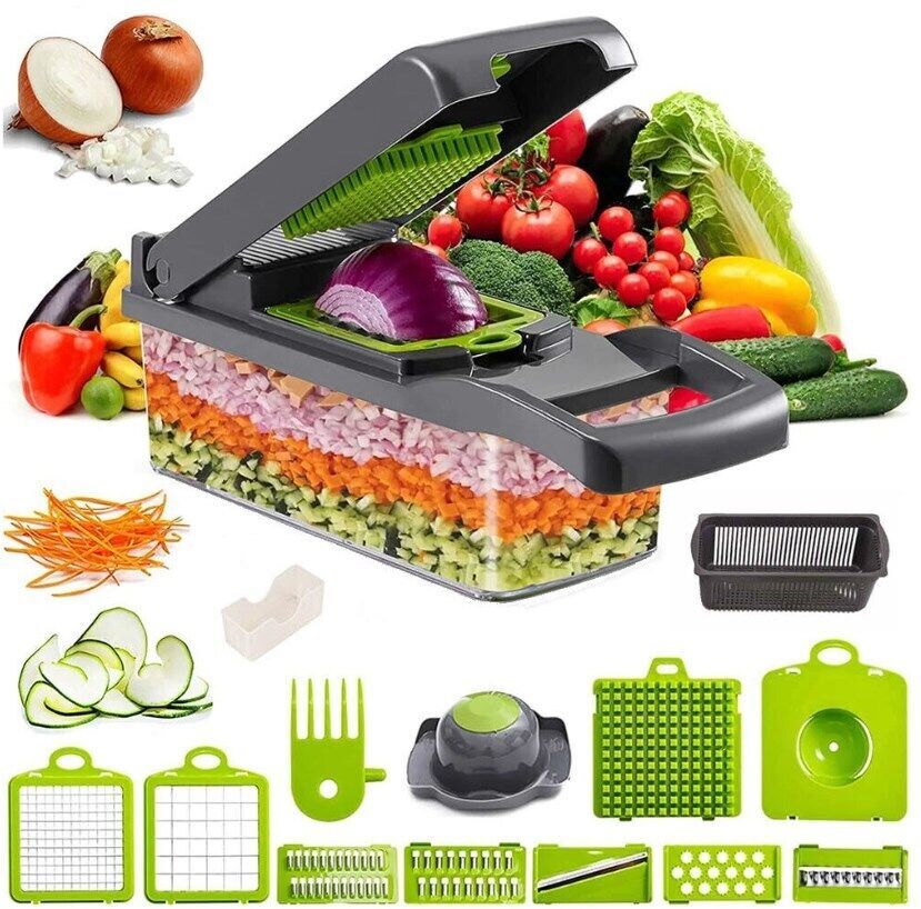 UK Local 15 In 1 Vegetable Chopper, Salad Fruit Vegetable Food Chopper Slicer Peeler