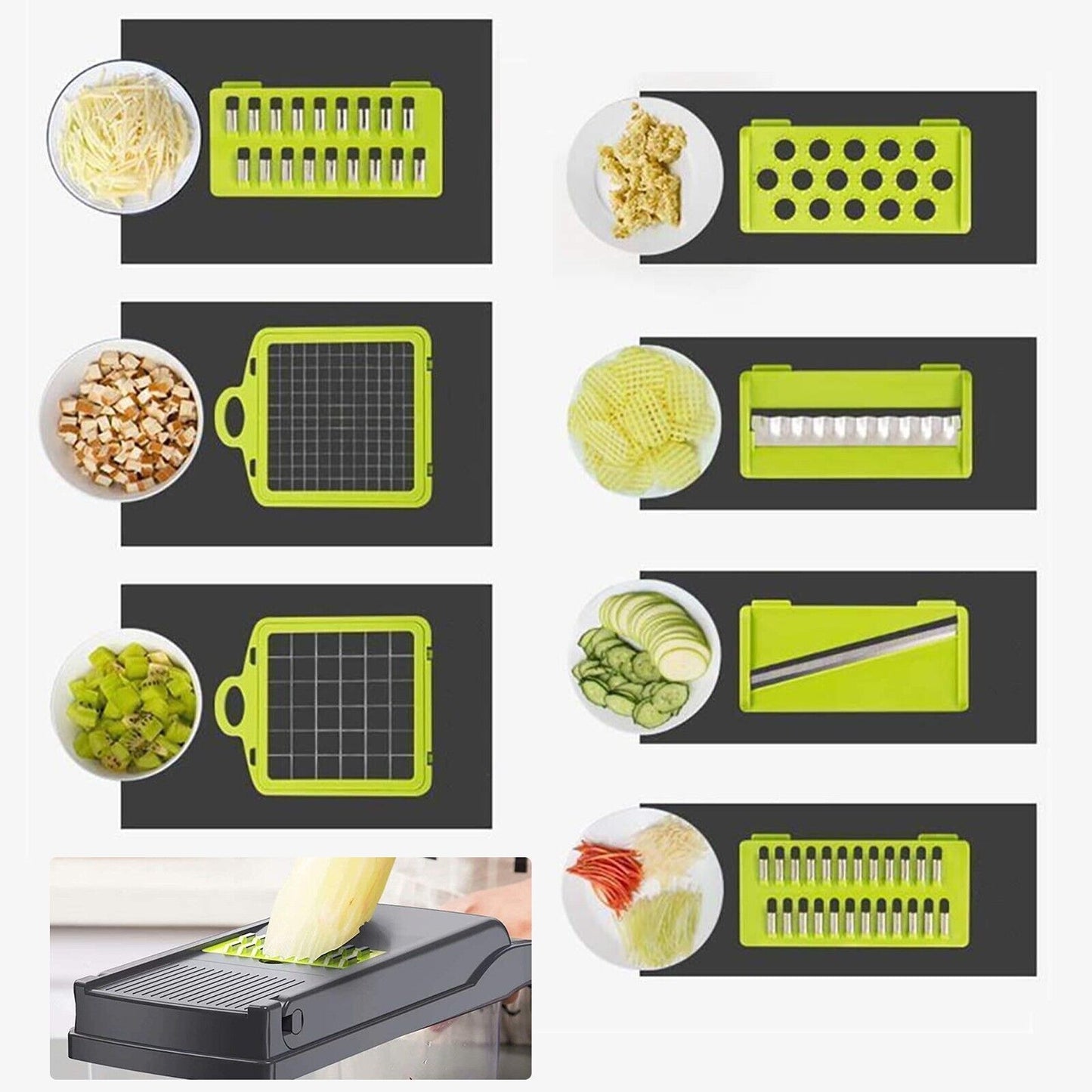 UK Local 15 In 1 Vegetable Chopper, Salad Fruit Vegetable Food Chopper Slicer Peeler