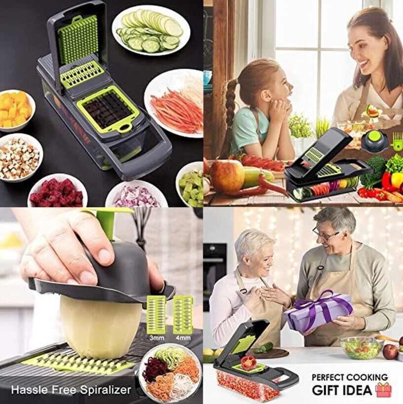 UK Local 15 In 1 Vegetable Chopper, Salad Fruit Vegetable Food Chopper Slicer Peeler