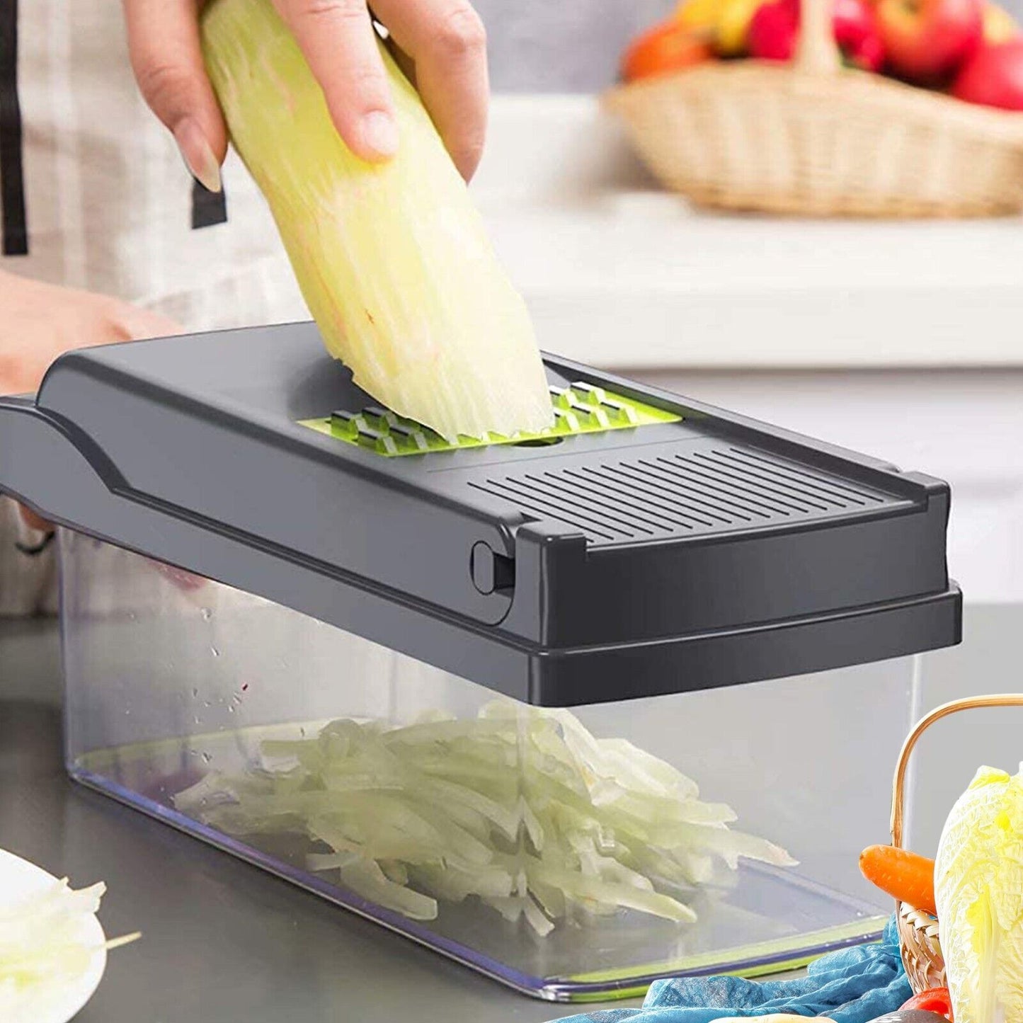 UK Local 15 In 1 Vegetable Chopper, Salad Fruit Vegetable Food Chopper Slicer Peeler