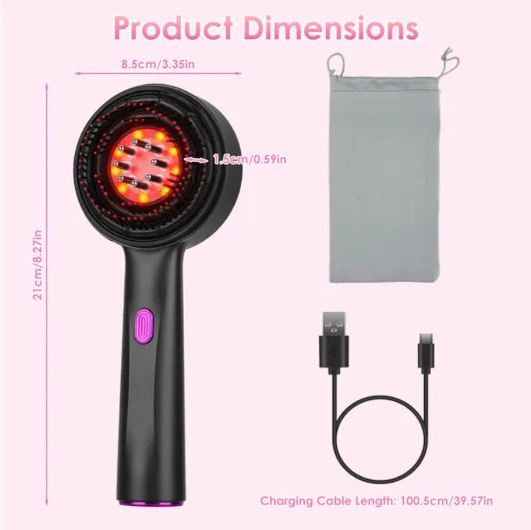 US Local 3 In 1 Red Light Scalp Massager Brush Cordless Hair Oil Applicator Massage Comb With 3 Modes Rechargeable IPX7 Waterproof