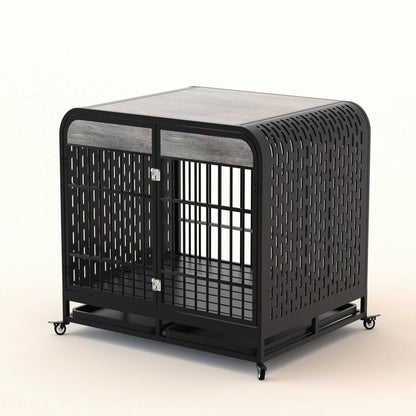 US Local Heavy Duty Dog Crate Furniture Wooden Table 42inch Grey