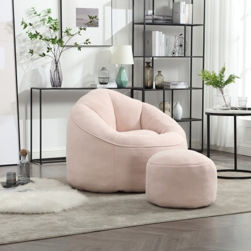 US Local Bedding Bean Bag Sofa Chair High Pressure Foam Bean Bag Chair Material With Padded Foam Padding Compressed Bean Bag With Footrest