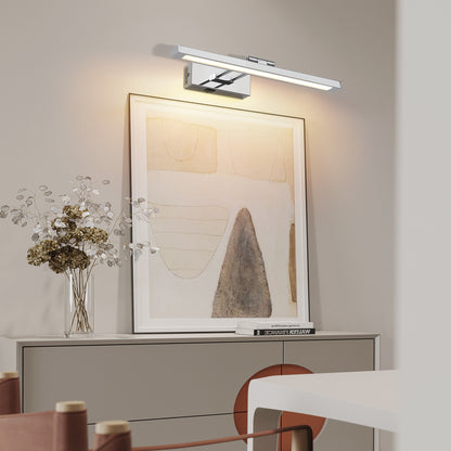 US Local Battery Picture Light, 16 Inch Wireless Picture Light For Painting With Remote,Full Metal Rechargeable Art Light,Wall Sconce Display Lighting For Portrait, Photo Frame,Gallery, -Chrome