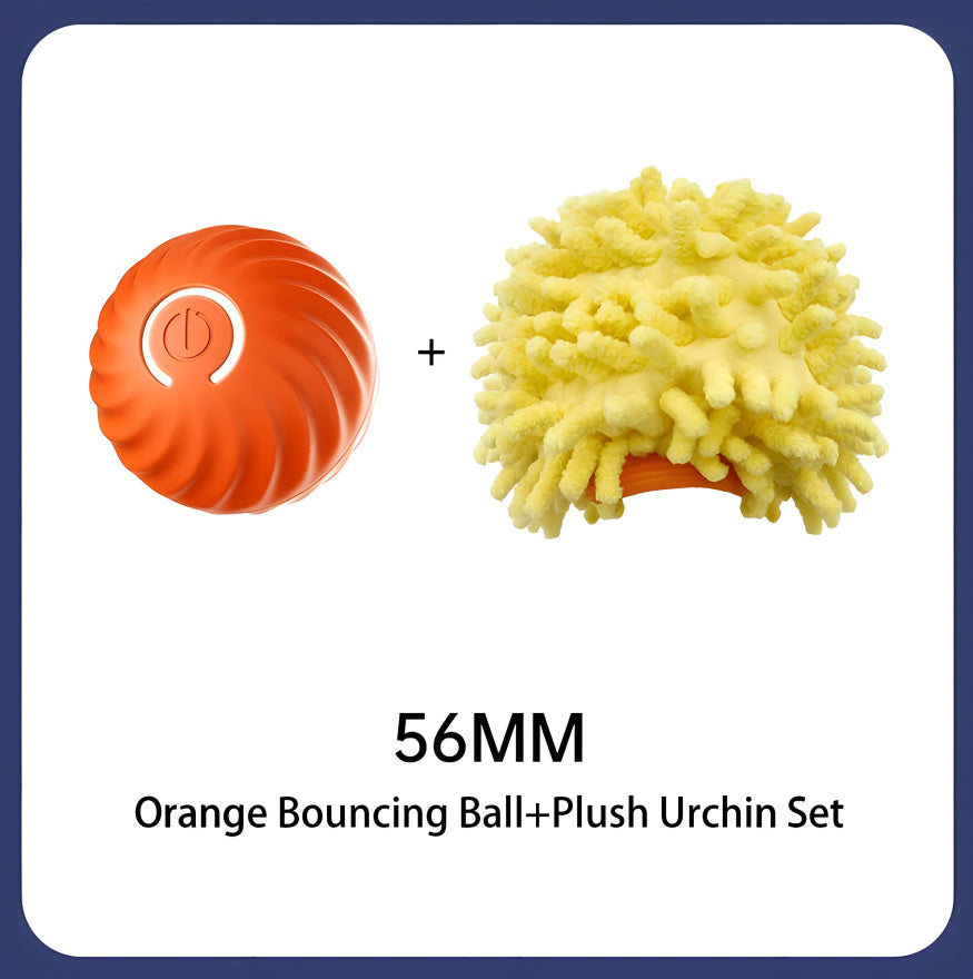 US Local Interactive Bouncing Ball For Dogs,Automatic Smart Toy, Self-moving Rotating Stimulating Pet Entertainment, Noise-Reducing Urchin Cover,USB Rechargeable Dog Toy, Dog Electric Interactive Toy