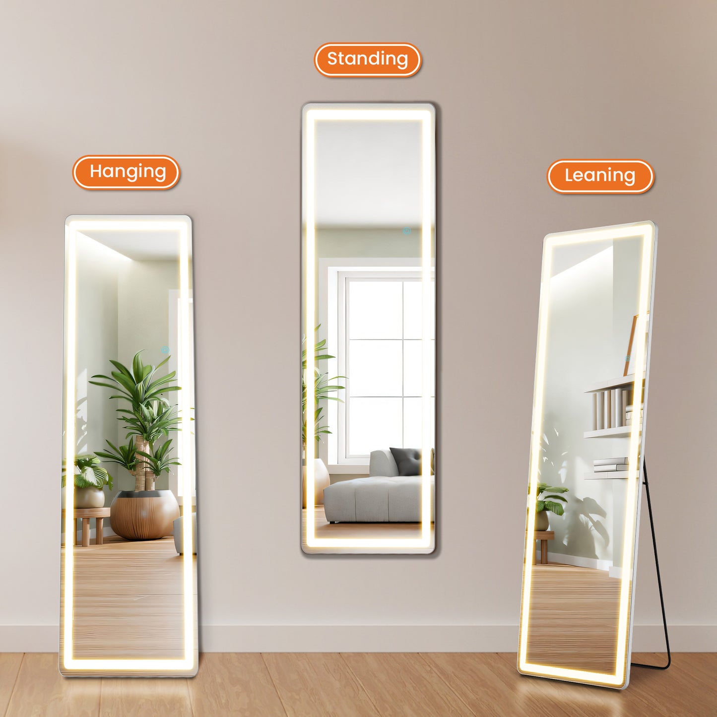 US Local 3 Color Lighting Mirror With LED Lights