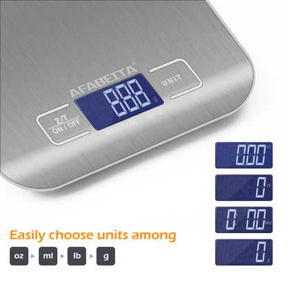 US Local Digital Electronic Kitchen Food Diet Postal Scale Weight Balance 5KG 1g 11lb Kitchen Scales Stainless Steel Weighing For Food Diet Postal Balance Measuring LCD Precision Electronic