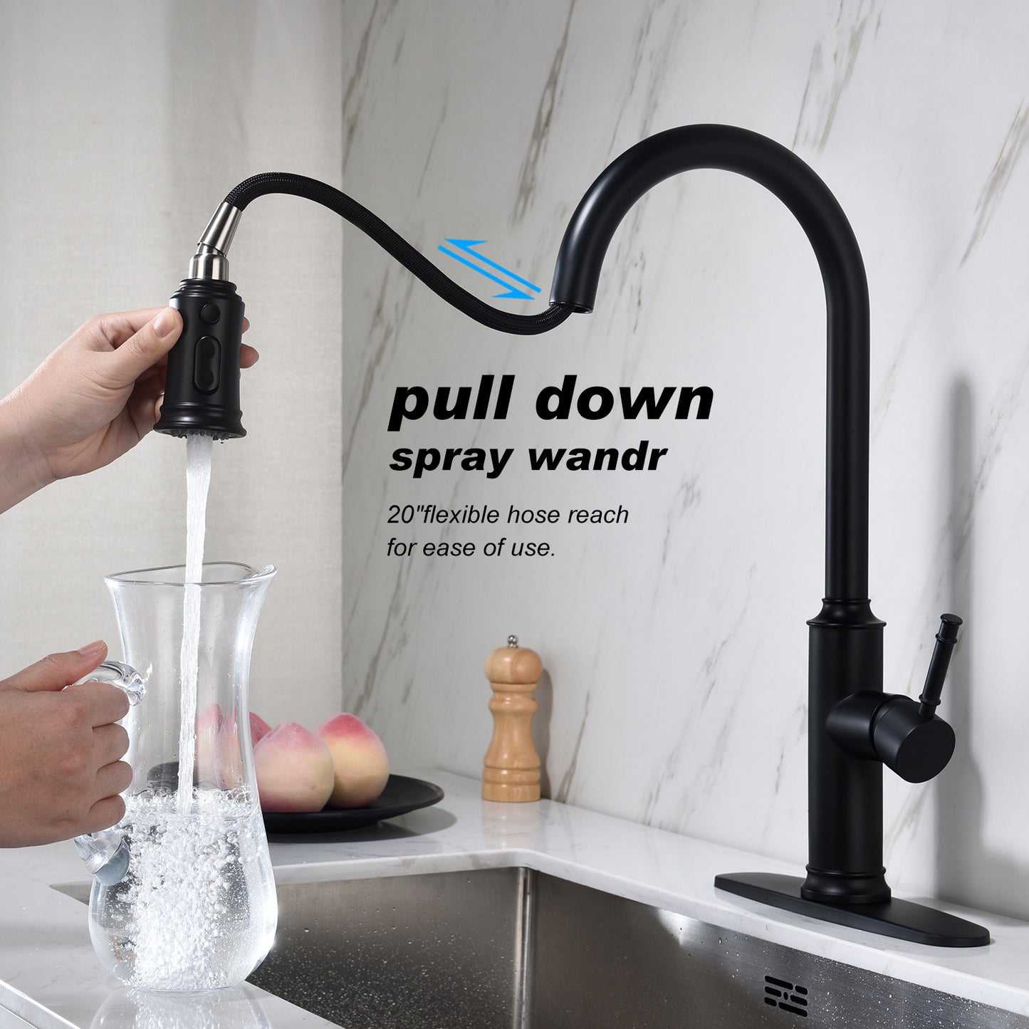 US Local Pull-out Sprinkler Kitchen Faucet