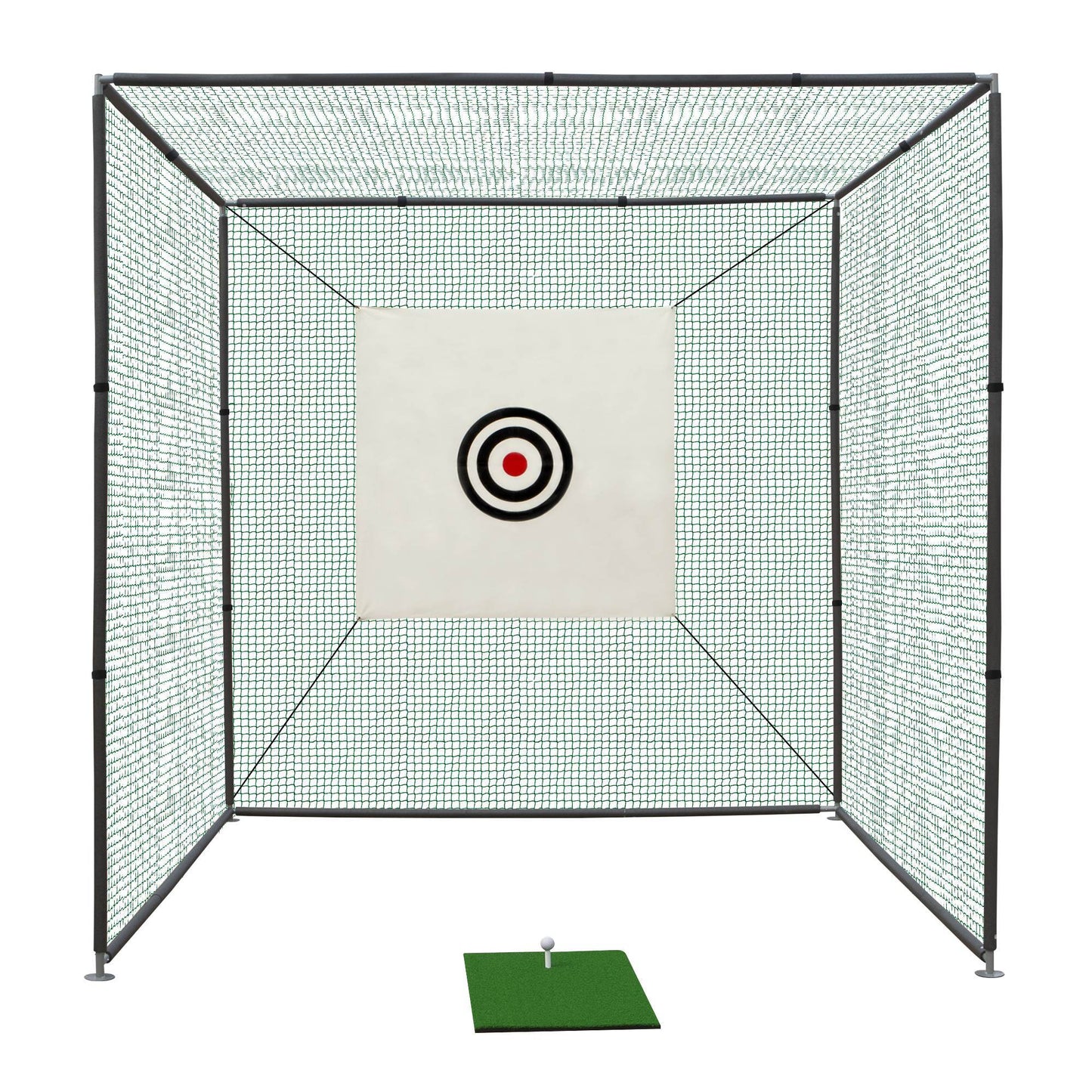 US Local 10X10X10FT Golf Practice Net Cage With Metal Frame Hitting Net Kit Indoor Outdoor