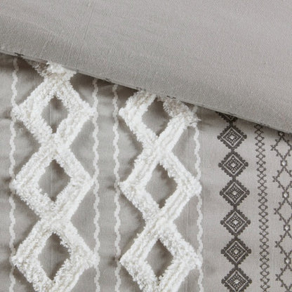 US Local Full Queen Cotton Printed Duvet Cover Set With Chenille