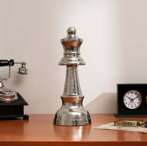 US Local Decorative Hammered Nickel Finish Chess Horse Sculpture