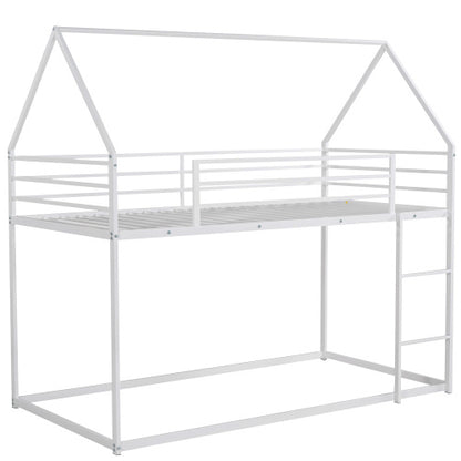 US Local Twin Over Twin House Bunk Bed With Built-in Ladder
