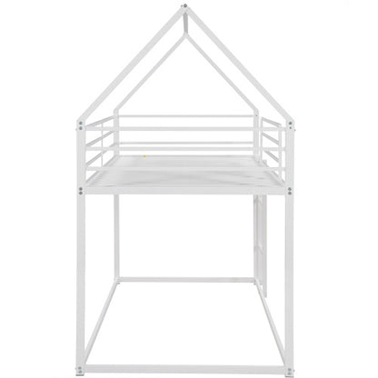 US Local Twin Over Twin House Bunk Bed With Built-in Ladder