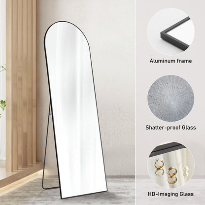US Local Floor Standing Mirror, Wall Mirror With Stand Aluminum Alloy Thin Frame