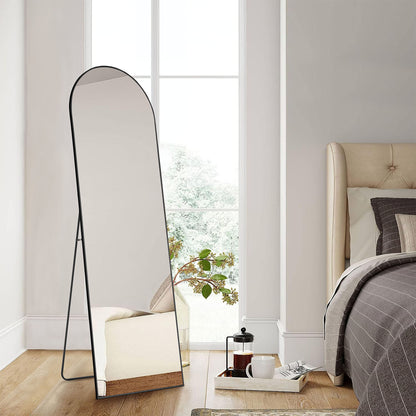 US Local Floor Standing Mirror, Wall Mirror With Stand Aluminum Alloy Thin Frame