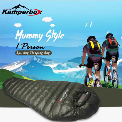 US Local Kamperbox Outdoor Down Sleeping Bag Winter Warm And Waterproof Outdoor Sleeping Bag Camping Tourism Down Sleeping Bag