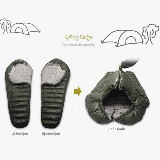US Local Kamperbox Outdoor Down Sleeping Bag Winter Warm And Waterproof Outdoor Sleeping Bag Camping Tourism Down Sleeping Bag