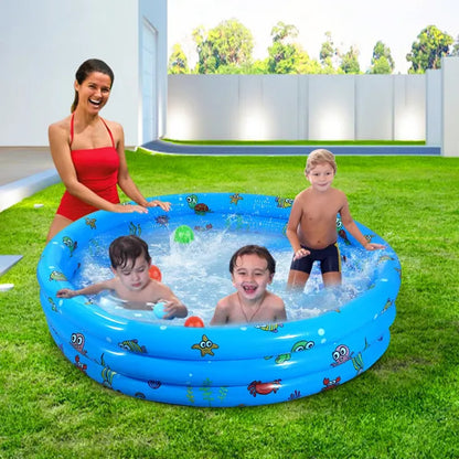 US Local 51x13In Inflatable Swimming Pool Blow Up Family Pool For 3 Kids Foldable Swim Ball Pool