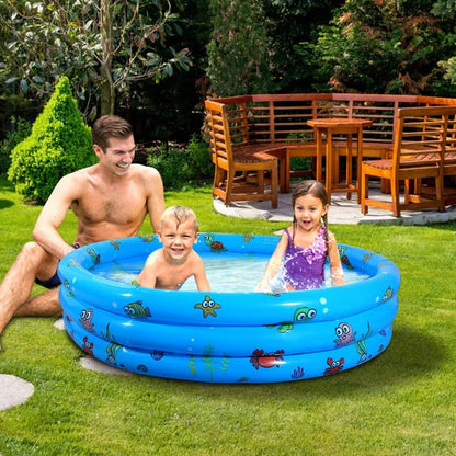 US Local 51x13In Inflatable Swimming Pool Blow Up Family Pool For 3 Kids Foldable Swim Ball Pool