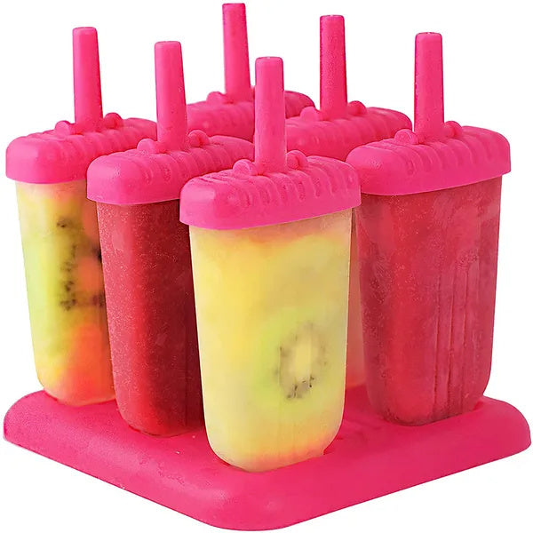 US Local 6Pcs Popsicle Molds Reusable Ice Cream DIY Ice Maker Ice Bar Maker Plastic Popsicle Mold For Homemade Iced Snacks
