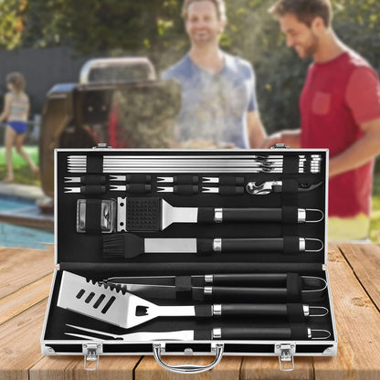 US Local Grilljoy BBQ Accessories Grill Tools Set - 22PCS Stainless Steel Barbecue Grill Accessories For Outdoor Grill With Black Aluminum Case - Grilling Gifts For Men Dad -Grill Tools Kit