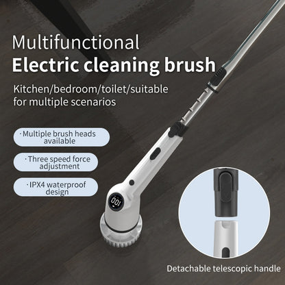US Local Electric Spin Scrubber - 9 Replacement Brush Heads, 3 Adjustable Sizes, 8000mAh Battery, Dual Speeds,Lightweight USB Handheld Design For Home Cleaning