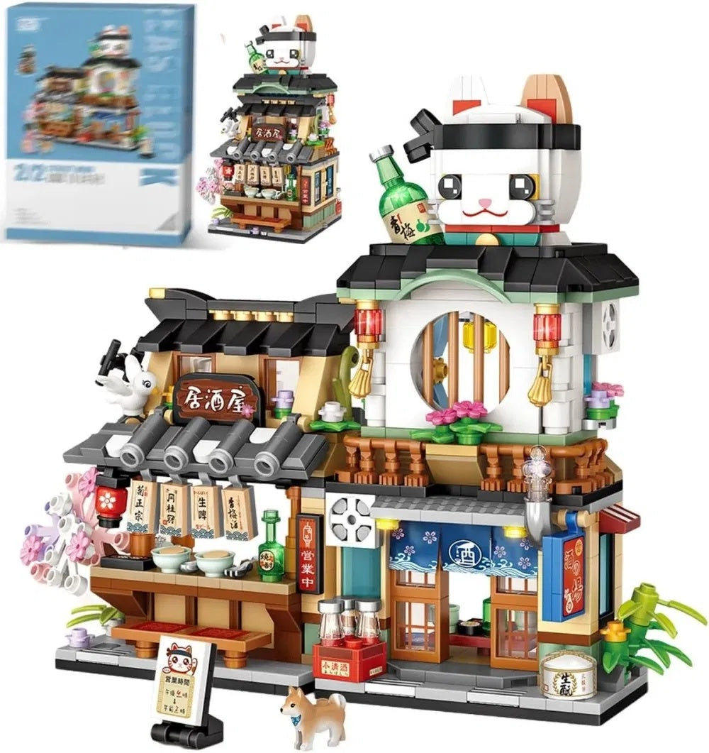 US Local 4 PACK Brick Building Set For Kids, 2969 PCS Building Blocks Kit Japanese Street Building Toy Set Gift For 6-15 Years Old Kid And Adult
