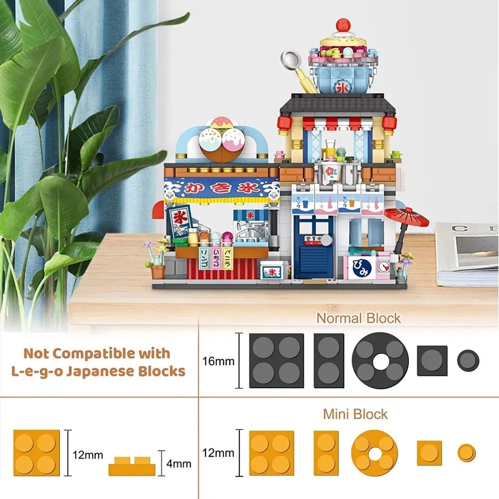 US Local 4 PACK Brick Building Set For Kids, 2969 PCS Building Blocks Kit Japanese Street Building Toy Set Gift For 6-15 Years Old Kid And Adult