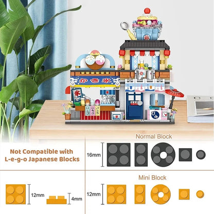 US Local 4 PACK Brick Building Set For Kids, 2969 PCS Building Blocks Kit Japanese Street Building Toy Set Gift For 6-15 Years Old Kid And Adult